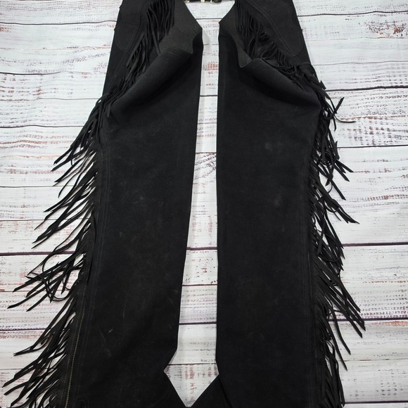 Hobby Horse Other - Hobby Horse Show Chaps Womens Medium Black Good Ultrasuede Fringe Western Riding